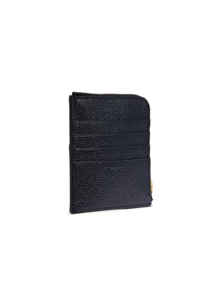Figure View - Click To Enlarge - THOM BROWNE  - Pebble grain square leather zip wallet