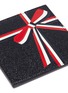 Detail View - Click To Enlarge - THOM BROWNE  - Ribbon patch pebble grain leather card holder