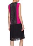Back View - Click To Enlarge - MARC JACOBS - Contrast back colourblock pleated Chantilly lace hem dress