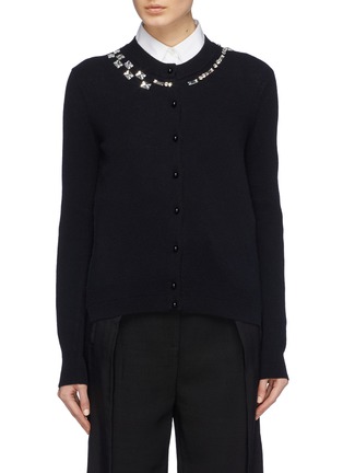Main View - Click To Enlarge - MARC JACOBS - Glass crystal collar cashmere cardigan