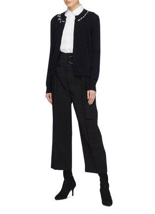 Figure View - Click To Enlarge - MARC JACOBS - Glass crystal collar cashmere cardigan