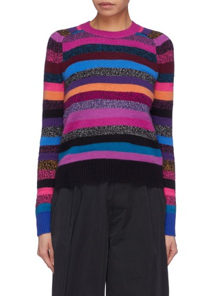 Main View - Click To Enlarge - MARC JACOBS - Sash tie neck stripe cashmere sweater