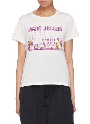 Main View - Click To Enlarge - MARC JACOBS - Logo shoe print T-shirt