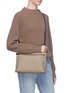 Front View - Click To Enlarge - LOEWE - 'T' colourblocked leather pouch