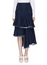 Main View - Click To Enlarge - 73052 - 'Urban Legend' asymmetric ruffle tiered denim skirt