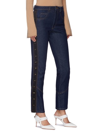 Detail View - Click To Enlarge - 73052 - 'Sapphire' embellished outseam raw jeans