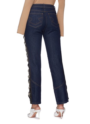 Back View - Click To Enlarge - 73052 - 'Sapphire' embellished outseam raw jeans