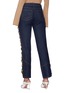Back View - Click To Enlarge - 73052 - 'Sapphire' embellished outseam raw jeans
