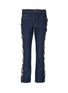Main View - Click To Enlarge - 73052 - 'Sapphire' embellished outseam raw jeans
