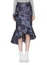 Main View - Click To Enlarge - 73052 - 'Belladonna' ruffle drape floral jacquard high-low skirt
