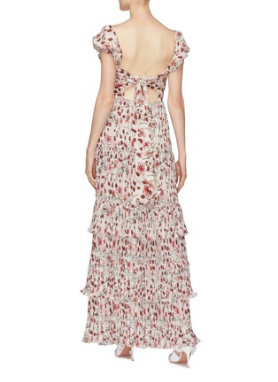 Back View - Click To Enlarge - 73052 - 'The Lady of Shalott' tie open back floral print dress