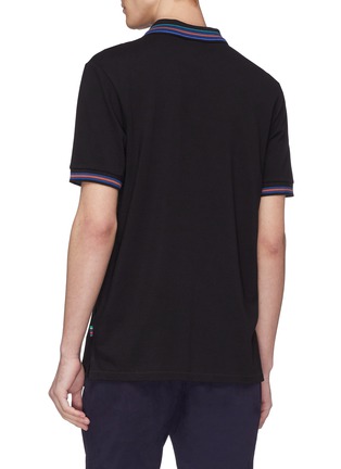 Back View - Click To Enlarge - PS PAUL SMITH - Stripe border polo shirt
