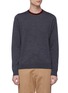 Main View - Click To Enlarge - PS PAUL SMITH - Stripe collar Merino wool-alpaca sweater