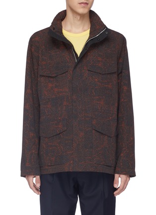 Main View - Click To Enlarge - PS PAUL SMITH - 'Painted Scribble' retractable hood field jacket