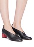 Figure View - Click To Enlarge - GRAY MATTERS - Mildred' geometric heel choked-up leather pumps