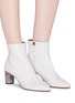 Figure View - Click To Enlarge - GRAY MATTERS - 'Monika' marble effect heel leather ankle boots
