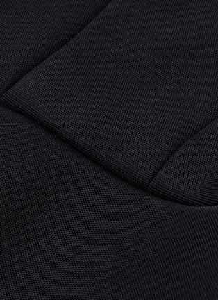 Detail View - Click To Enlarge - MATICEVSKI - 'Peacock' drape shoulder asymmetric mini dress