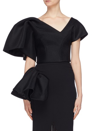Main View - Click To Enlarge - MATICEVSKI - 'Engagement' ruffle shoulder cropped top