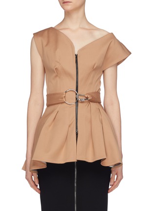 Main View - Click To Enlarge - MATICEVSKI - 'Sanguine' belted zip front top