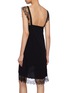Back View - Click To Enlarge - NEIL BARRETT - Chantilly lace trim crepe dress