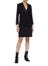 Figure View - Click To Enlarge - NEIL BARRETT - Satin lapel double breasted crepe blazer