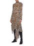 Figure View - Click To Enlarge - PETAR PETROV - 'Dreya' tie neck ruffle drape leopard print dress