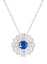 Main View - Click To Enlarge - CENTAURI LUCY - ‘ART DECO TAMARA’ DIAMOND SAPPHIRE 18K WHITE GOLD NECKLACE