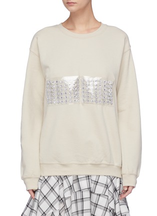 Main View - Click To Enlarge - COLLINA STRADA - Detachable embellishment PVC pocket sweatshirt