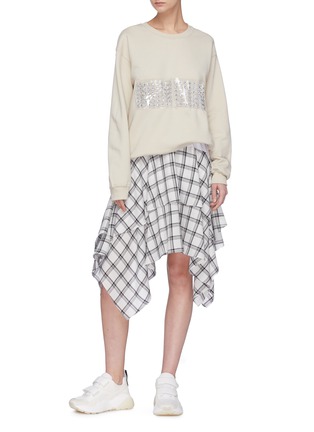Figure View - Click To Enlarge - COLLINA STRADA - Detachable embellishment PVC pocket sweatshirt