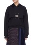 Main View - Click To Enlarge - COLLINA STRADA - Tiara embellished grommet drape hoodie