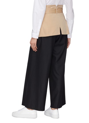 Back View - Click To Enlarge - THE KEIJI - Detachable belted trench panel wide leg pants