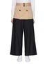 Main View - Click To Enlarge - THE KEIJI - Detachable belted trench panel wide leg pants