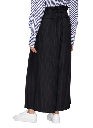 Back View - Click To Enlarge - THE KEIJI - Buckled wrap overlay pinstripe wool twill pants
