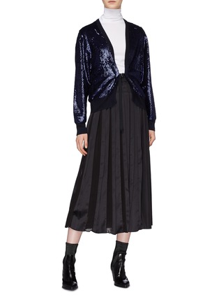 Figure View - Click To Enlarge - TOGA ARCHIVES - Belted sequin wool cardigan