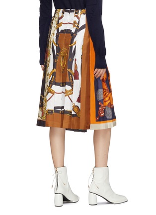 Back View - Click To Enlarge - TOGA ARCHIVES - Belted graphic print pleated wrap skirt