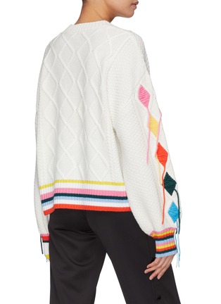 Back View - Click To Enlarge - MIRA MIKATI - Diamond embroidered cable knit sweater