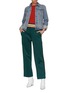 Figure View - Click To Enlarge - MIRA MIKATI - Rainbow waistband stripe outseam scuba jersey track pants