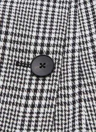  - TOME - Belted pleated back houndstooth check plaid trench coat
