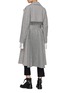 Back View - Click To Enlarge - TOME - Belted pleated back houndstooth check plaid trench coat