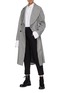 Figure View - Click To Enlarge - TOME - Belted pleated back houndstooth check plaid trench coat