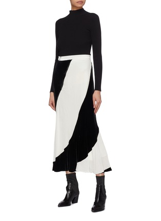 Figure View - Click To Enlarge - TOME - Colourblock velvet skirt