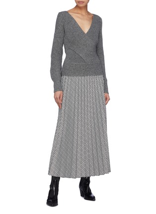 Figure View - Click To Enlarge - TOME - Crossover front mercerised wool-cotton sweater