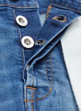Detail View - Click To Enlarge - BEN TAVERNITI UNRAVEL PROJECT  - Contrast layered pocket panel washed denim skirt