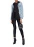 Figure View - Click To Enlarge - BEN TAVERNITI UNRAVEL PROJECT  - Contrast topstitching lace-up skinny pants