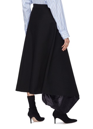 Back View - Click To Enlarge - Y/PROJECT - Drape lining asymmetric hem wrap wool twill skirt
