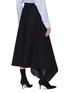 Back View - Click To Enlarge - Y/PROJECT - Drape lining asymmetric hem wrap wool twill skirt