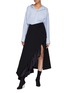 Figure View - Click To Enlarge - Y/PROJECT - Drape lining asymmetric hem wrap wool twill skirt