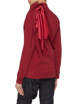 Back View - Click To Enlarge - Y/PROJECT - Satin scarf ruched collar sweatshirt