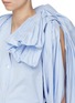 Detail View - Click To Enlarge - Y/PROJECT - Gathered drape shoulder convertible twill blouse