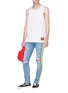 Figure View - Click To Enlarge - TOPMAN - Stripe outseam ripped skinny jeans